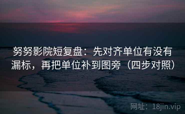 努努影院短复盘：先对齐单位有没有漏标，再把单位补到图旁（四步对照）