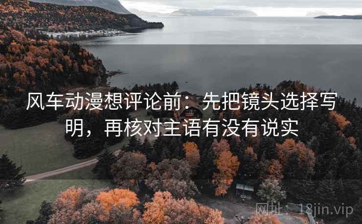 风车动漫想评论前：先把镜头选择写明，再核对主语有没有说实